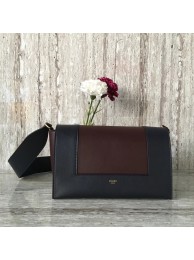 Celine frame Bag Original Calf Leather 5756 Wine&Royal Blue JH06103IN59