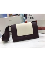 Celine frame Bag Original Calf Leather 5756 Wine .white JH06108Nr89