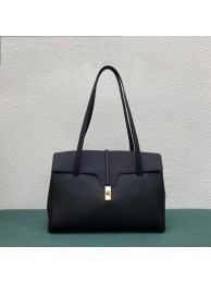 Celine LARGE SOFT 16 BAG IN SUPPLE GRAINED CALFSKIN 194043 BLACK JH05826lp62