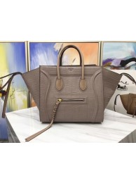 Celine LUGGAGE PHANTOM Tote Bag C3372 Croco Leather Apricot JH06264lH78