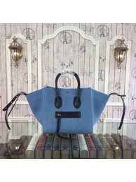 Celine Luggage Phantom Tote Bag Jean Jacket 3341 Blue JH06311mD58