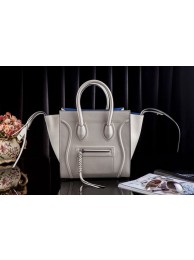 Celine Luggage Phantom Tote Bag Original Leather 3341 OffWhite&Blue JH06362RI33