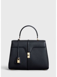 CELINE MEDIUM 16 BAG IN SATINATED CALFSKIN 187373 BLACK JH05980VQ41