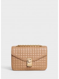 CELINE MEDIUM C BAG IN BICOLOUR QUILTED CALFSKIN CL87253 Camel JH06005bR82