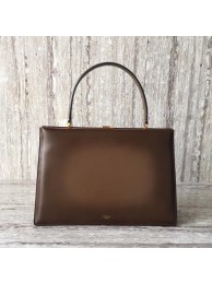 CELINE MEDIUM CLASP HANDBAG IN BOX CALFSKIN WITH PATINA 180923 brown JH06073GR32