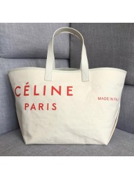 CELINE MEDIUM MADE IN TOTE IN TEXTILE 83180 WHITE & RED JH06050ki86