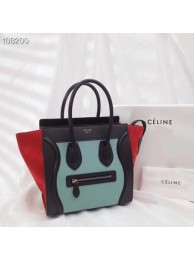 CELINE MICRO LUGGAGE HANDBAG IN LAMINATED LAMBSKIN 167793-1 JH05901ha26