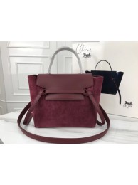 Celine mini Belt Bag Suede Leather A98310 wine JH06217VO77