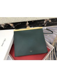 CELINE MINI CLASP BAG IN SMOOTH CALFSKIN 181053 Blackish green JH06062Pe30