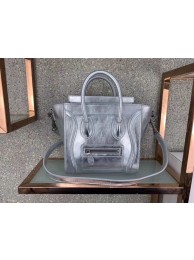 CELINE NANO LUGGAGE BAG IN LAMINATED LAMBSKIN 189243 SILVER JH05969Qu69