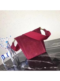 Celine Seau Sangle Original Suede Leather Shoulder Bag 3370 red JH06136vD13