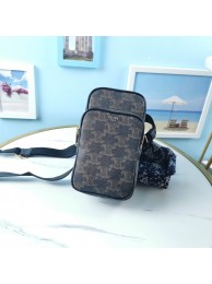 Celine SMALL CAMERA BAG IN TRIOMPHE CANVAS CL90832 black JH05816TK61