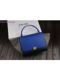 Celine Trapeze Bag Original Leather 3342-2 brilliant blue&dark blue&gray JH06513HE62