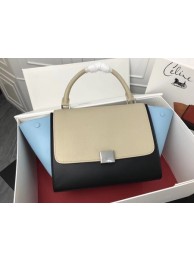 Celine Trapeze Bag Original Leather 3342 Black blue grey JH06164dC47
