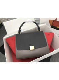 Celine Trapeze Bag Original Leather 3342 Red grey black JH06159GB12