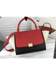 Celine Trapeze Bag Original Leather 3342 Red white black JH06163Pg44