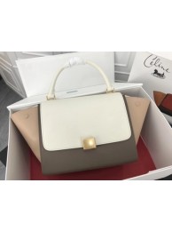 Celine Trapeze Bag Original Leather 3342 White apricot grey JH06167um78