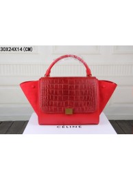 Cheap Celine new model crocodile with nubuck leather with plain 3342 red JH06446jb44