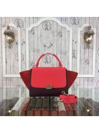 Cheap Celine Trapeze Bag Original Nubuck Leather 3345 Red&Burgundy JH06332pG43