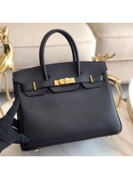 Cheap Hermes original Epsom Leather HB35O black&gold Metal JH01252pG43