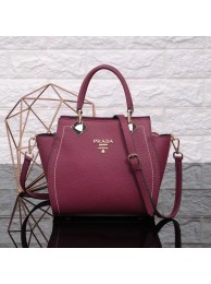 Cheap Prada Calfskin Leather Tote Bag 8016 wine JH05697KK24