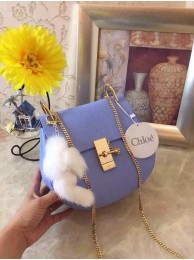 Chloe Drew Shoulder Bags Calfskin Leather 3369 Light Blue JH08930VQ41