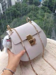 Chloe Drew Shoulder Bags Calfskin Leather 3369 White JH08938zp53