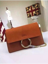Chloe Faye Shoulder Bag Suede Leather 9201 Brown JH08953Ti34