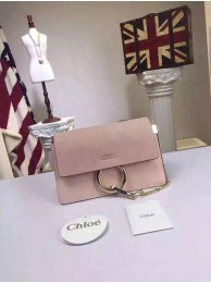 Chloe Faye Shoulder Bag Suede Leather 9201 Light Pink JH08955bR82