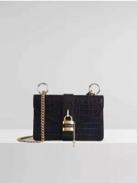 Chloe Original Crocodile skin Leather Bag 3S068 Black JH08840YR22