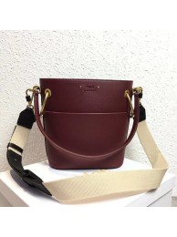 Chloe Roy Mini Smooth Leather Bucket Bag S126 Plum purple JH08889Fk29