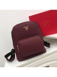 Copy 1:1 Prada Calf leather knapsack 2825 fuchsia JH05241lS35