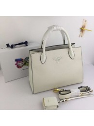 Copy AAAAA Prada Calfskin Leather Shoulder Bag 1BA155-1 cream JH05325YD64