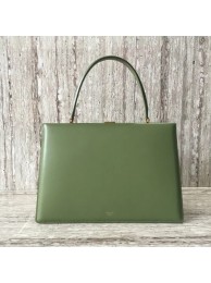 Copy Best Quality CELINE MEDIUM CLASP HANDBAG IN BOX CALFSKIN WITH PATINA 180923 green JH06078sp34