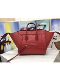 Copy Celine LUGGAGE PHANTOM Tote Bag C3372 Croco Leather red JH06265RZ88