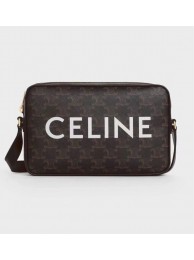 Copy Celine MINI FOLCO BAG IN TRIOMPHE CANVAS CL9450 black JH05805Ep86