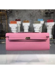 Copy Hermes Kelly Clutch Epsom calfskin H0588 pink JH01499Ds70