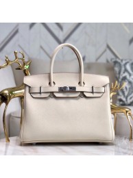 Copy High Quality Hermes original Epsom Leather HB35O cream&silver Metal JH01241xG96