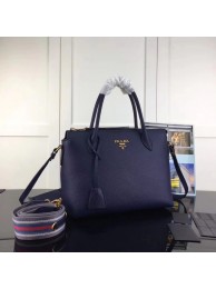 Copy Prada calf leather bag 1BA157 dark blue JH05566Of26