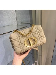 Designer Fake Dior SMALL DIOR CARO BAG Soft Cannage Calfskin M9241 apricot JH06799TP23