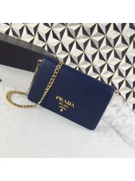 Designer Prada Saffiano leather shoulder bag 1BP012 blue JH05314Iz48