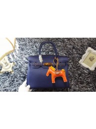 Designer Replica Hermes Birkin 30CM tote bags litchi leather H30 royal blue JH01732Jz48