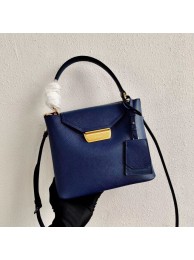 Designer Replica Prada Calf skin tote 1BN012 blue JH05042Jz48