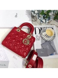 Dior lucky badges Original sheepskin Tote Bag 88035 red JH07379ty35
