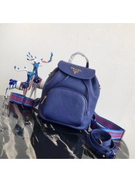Fake 1:1 Prada original Leather backpack 1BZ035 blue JH05274kU97