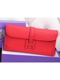 Fake 2015 hermes jige elan long clutch bag epsom leather red 509058 JH01883kd37