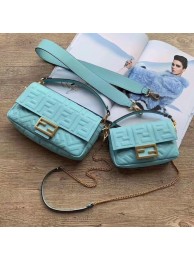Fake Best FENDI BAGUETTE Mini Shoulder Bag 8BS017 light blue JH08595vH80
