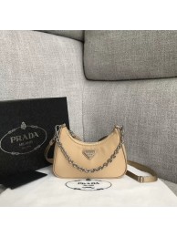 Fake Best Prada Re-Edition 2005 nylon mini shoulder bag 1BH203 apricot JH05055vH80