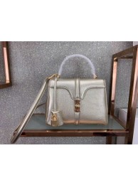 Fake CELINE SMALL 16 BAG IN LAMINATED GRAINED CALFSKIN 188003 GOLD JH05943zI86