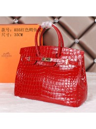 Fake Cheap 2015 Hermes H35 winter best-selling model crocodile gold chain red JH01835Wq19